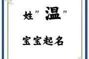 温姓男宝宝起名大全_温姓男孩名字怎么取