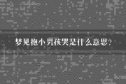 梦到抱男孩是什么意思_梦见抱小男孩预示什么
