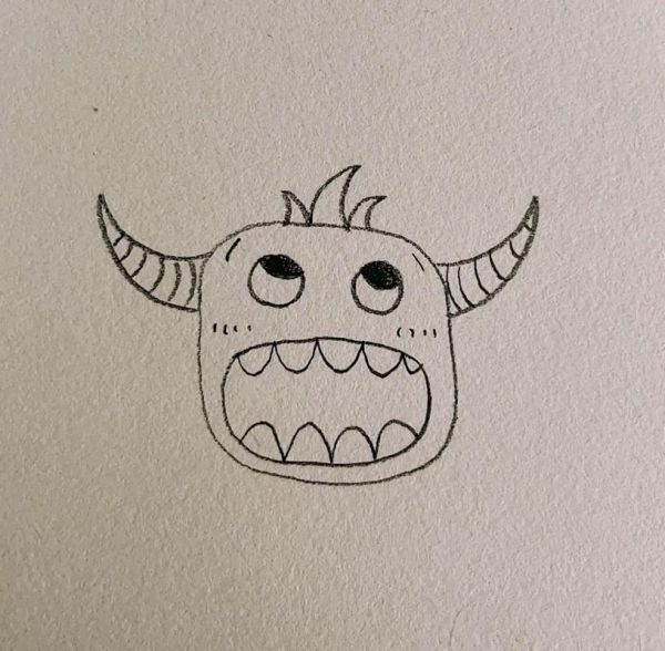 怪兽简笔画怎么画_怪兽简笔画图片大全