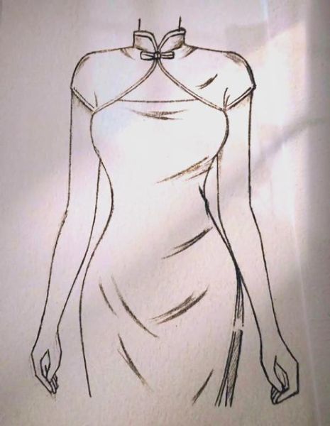 儿童画旗袍图片大全_如何教孩子画旗袍