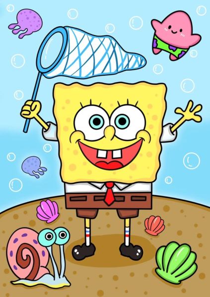 海绵宝宝简笔画怎么画_海绵宝宝简笔画步骤