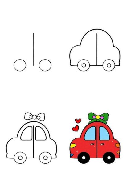 小汽车简笔画怎么画_小汽车简笔画图片大全