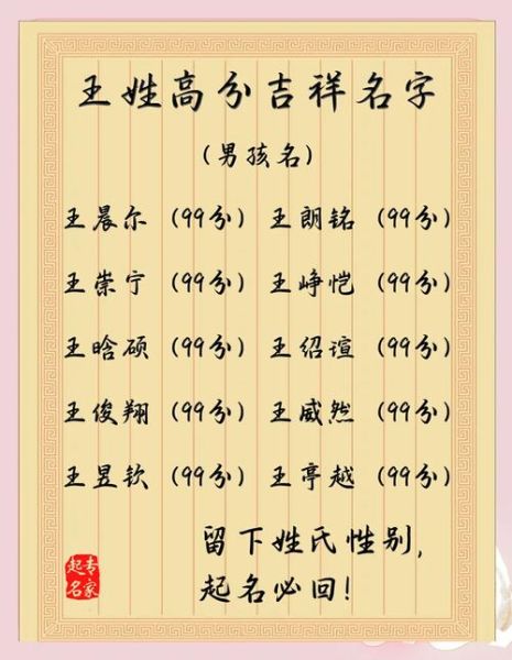 王氏宝宝取名大全_王氏宝宝取名怎么取