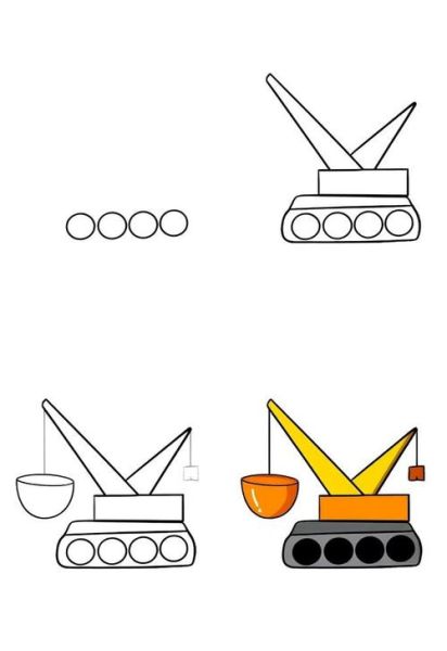 吊车简笔画怎么画_吊车简笔画图片大全