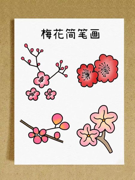 梅花图片大全大图_唯美简笔画怎么画