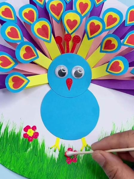 孔雀手工图片大全_怎么做简单又漂亮