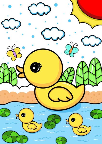 小鸭子图片大全_小鸭子怎么画简单又可爱