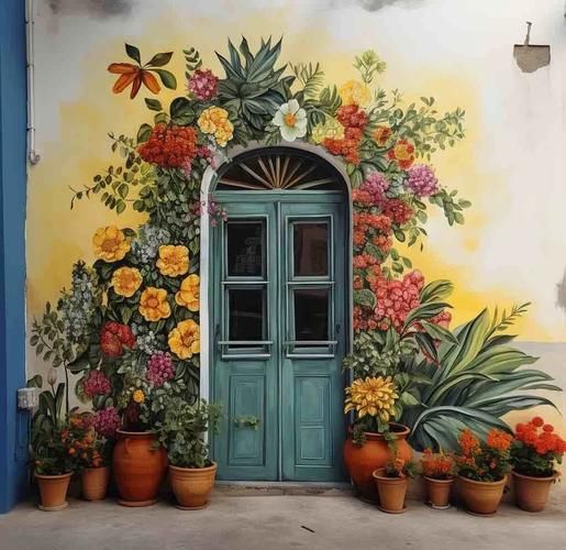 墙画花朵图片大全_如何选择适合的墙画花朵