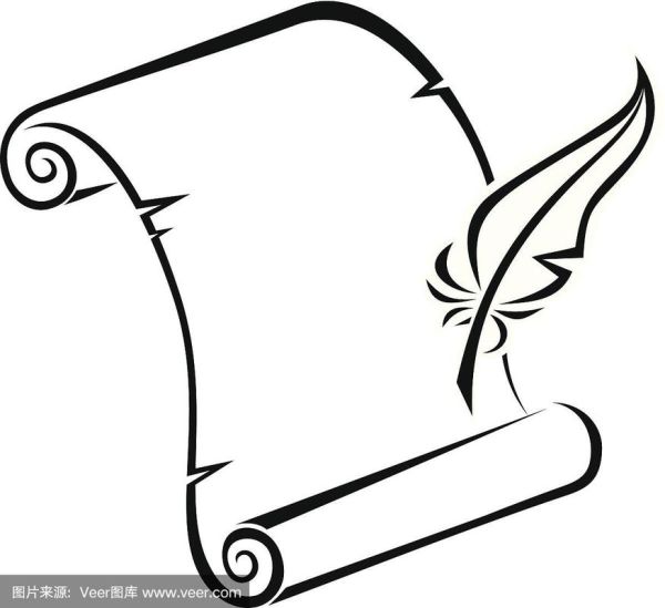 卷轴简笔画怎么画_卷轴简笔画图片大全