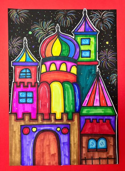 儿童画城堡图片大全_如何画出梦幻城堡