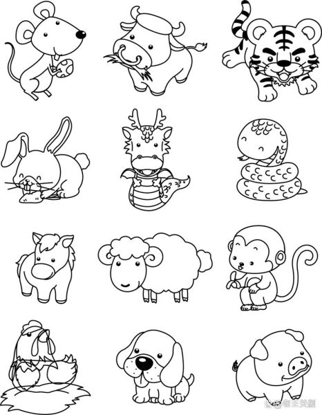十二生肖图片大全_怎么画简单又好看
